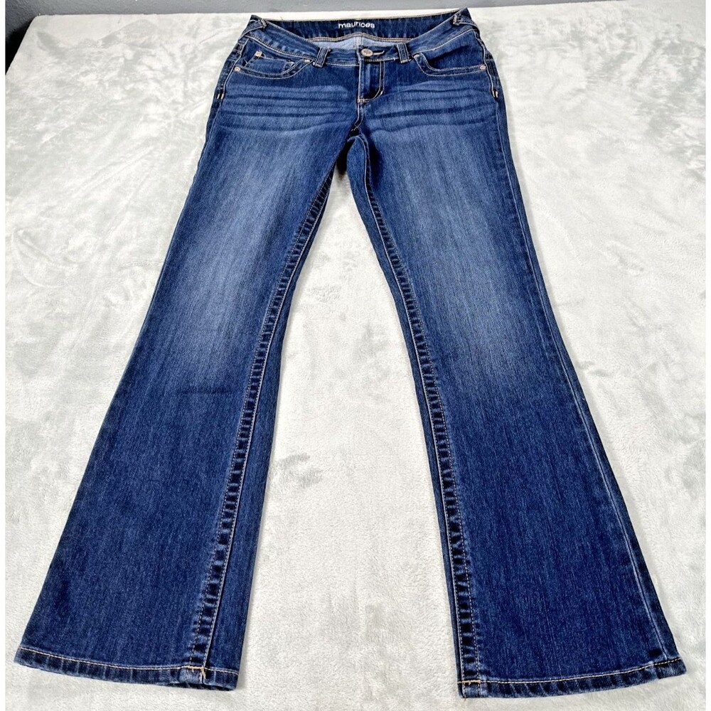 Maurices Bootcut Jeans Womens 6 Short Blue Denim Dark Jeans Low Mid Rise